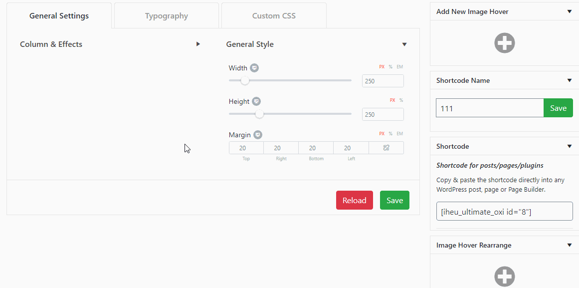Margin & Padding Image Hover Ultimate